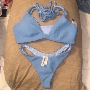 Dippin' Daisy's Sky Blue Textured Bikini